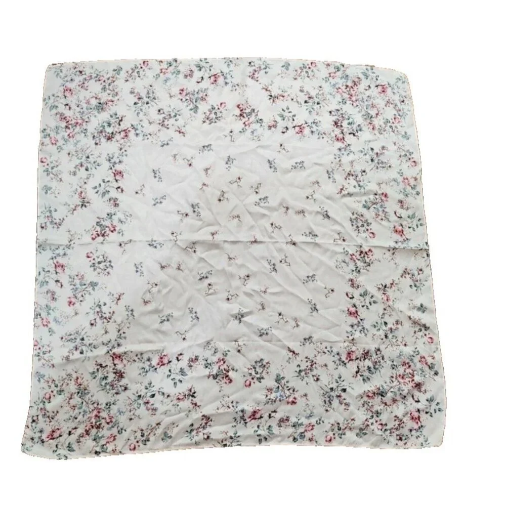 Women's Scarf Cream Red Floral Spring Scarf 27